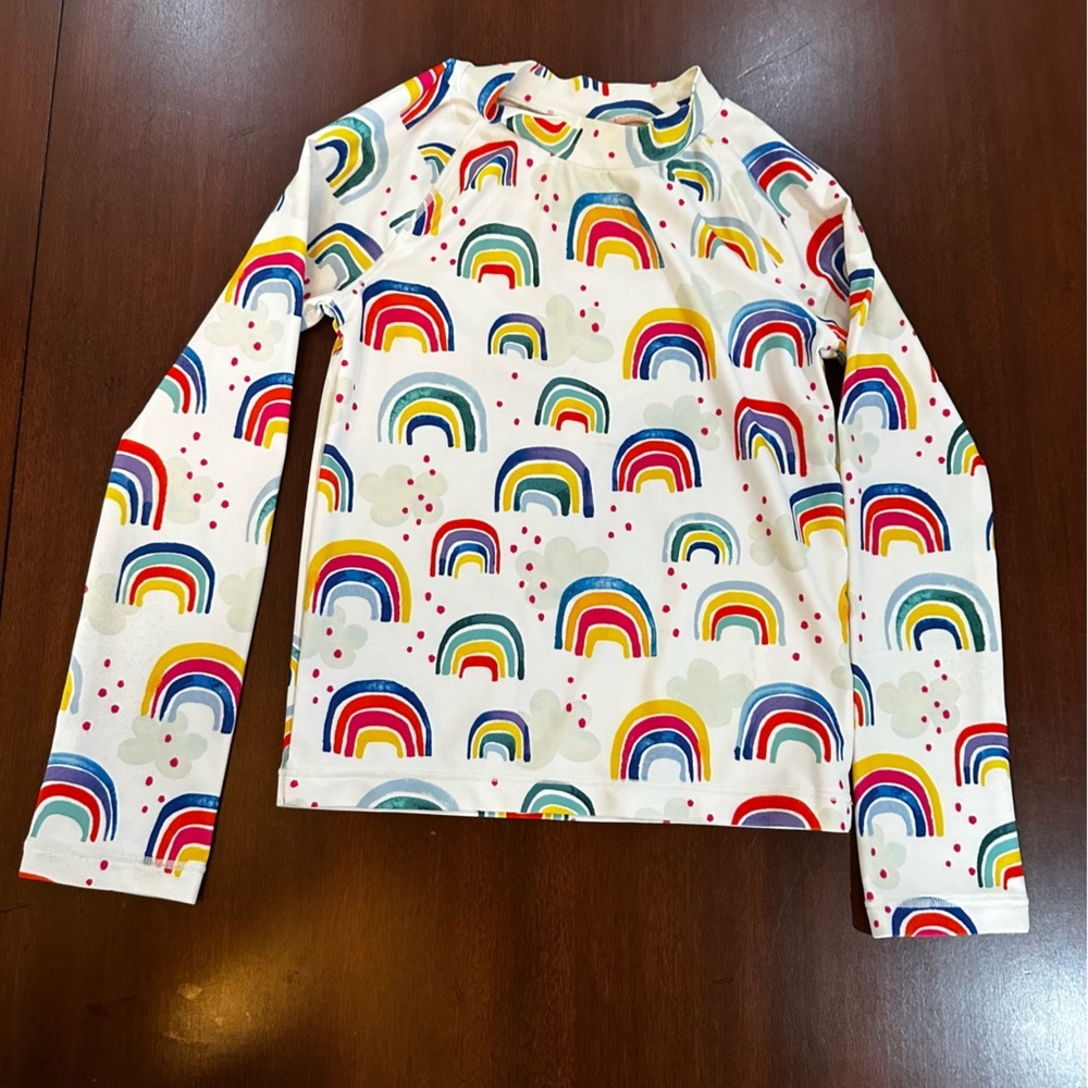 Harper Canyon Girls Rainbow Rash Guard Swim Shirt Size 6